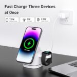 Foluck 3 in 1 Wireless Charger for iPhone, Travel Wrieless Charging Station, Foldable Cube Charger Stand for Multple Devices for iPhone 15/14/13/12 Series, AirPods 3/2/Pro, Apple Watch