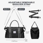 Weekender Bags for Women,Carry on Bag,Overnight Bag with Trolley Sleeve,Sports Tote Bag,Travel bag for Women, Black