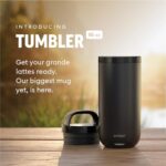 Ember Tumbler, Temperature Control Travel Mug, Stainless Steel, App-Controlled Heated Coffee Mug with 3-Hour Battery Life, Slate Black, 16 Oz