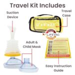 LifeVac Yellow Travel Kit – Portable Suction Rescue Device, First Aid Kit for Kids and Adults, Portable Airway Suction Device for Children and Adults