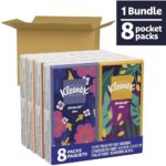 Kleenex On-The-Go Facial Tissues, 8 On-The-Go Packs, 10 Tissues per Box, 3-Ply (80 Total Tissues), Packaging May Vary