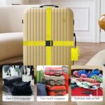 8 Pack Luggage Straps Suitcase Tags Set,Adjustable Suitcase Belts TSA Approved Silicone Luggage Tags Travel Suitcase Tags with Name ID Card for Luggage Suitcase Travel Accessories – Yellow