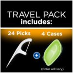 DenTek Floss Picks & Travel Case for On-The-Go, 4 Travel Cases with 6 Floss Picks Each, (Pack of 1)