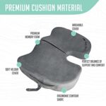 Cushy Tushy Premium Foldable Travel Seat Cushion – for Relief of Lower Back, Sciatic, Butt and Tailbone Pain – for Home & Office Use, Perfect for Travel or Driving – Coccyx Seat Cushion