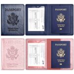 Eoehro 2Pack Passport Holder Wallet Cover Case, Travel Essentials for Women and Men