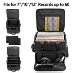 Trunab Vinyl Record Carrying Bag Vinyl Albums Storage Case, with Dividers Holds up to 60 LP Records, Vinyl Record Holder for Travel, Collection