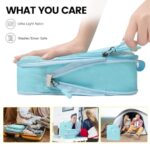 PFEYRPK Compression Packing Cubes for Suitcases,7 Set Travel Packing Cubes for travel,Expandable Organizers Bag Set & Travel Cubes for Luggage,Lightweight Durable Packing Organizers Blue.