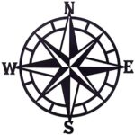 ESTART 11 Inches Metal Decorative Nautical Compass Wall Decor, Living Room Bedroom Office Porch Garden Patio Signs Wall Hanging Art Beach Theme Home Decoration (Black)