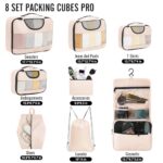 Veken 8 Set Packing Cubes for Travel, Gifts for Women Mom, Carry on Suitcase Organizer Bags for Luggage with Hanging Toiletry Bag and Shoe Bag, Travel Essentials Travel Accessories for Cruise Ship