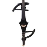 Cecilio CECO-4BK Ebony Electric Silent Metallic Black Cello in Style 4, Size 4/4 (Full Size)