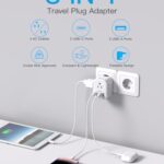 2 Pack European Travel Plug Adapter, International Power Adapter with 4 Outlets 4 USB C Ports (2 USB C), Foldable Type C Adapter for US to Most of Europe EU Italy Spain Greece Portugal France Germany