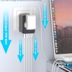 Universal Travel Adapter Offers 5.8A 3X 3.0A USB-C Ports, 2X 2.4A USB-A Ports and Multi AC Outlet, All-in-One International Power Plug Adaptor Worldwide Charger for EU US UK AU 200+ Countries