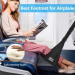 Airplane Footrest – Travel Foot Hommock with Memory Foam, Portable Adjustable Plane Leg Rest, No Clashing Footrest Provides Relaxation and Comfort for Long Flight (Black)