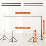 Zecti Backdrop Stand Adjustable Photography Photo Backdrop Stand Kit with Travel Bag, 6 Backdrop Clamps, 4 Crossbars, 2 Sandbags for Wedding/Decorations/Photoshoot/Festival Decoration/Parties(10x7ft)