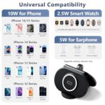 2025 Latest Magnetic Wireless Charger for iPhone: 3 in 1 Travel Charging Station Devices for iPhone 16 15 14 13 12 Pro Max Plus-Foldable Charging Pad for Apple Watch Series & Air pods 4 3 2 Pro